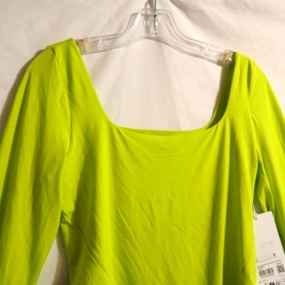 Lululemon Wundermost Nulu Square-Neck Long-Sleeve Bodysuit  Lichen Lime NWT - Picture 13 of 16